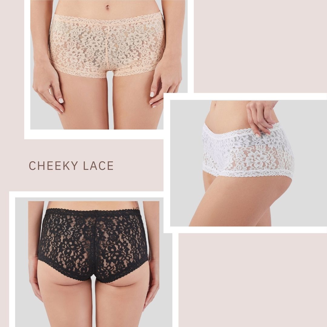 3-Pack Lace Floral Cheeky