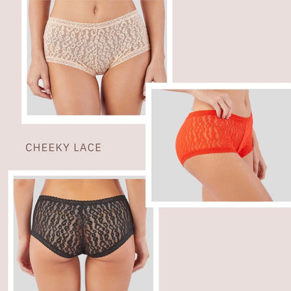 3-Pack Intimates Lace Cheetah Cheeky panty, women panties, women underwear