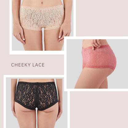 3-Pack Lace Floral Cheeky