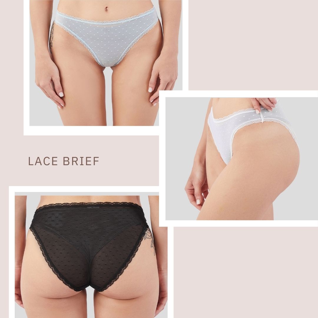 3-pack Intimates Lace Dots Brief Panties